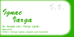 ignac varga business card